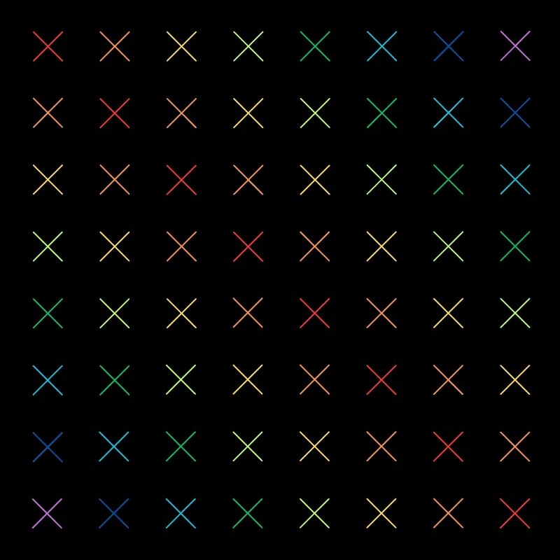 Kreuze bunt, buntes X