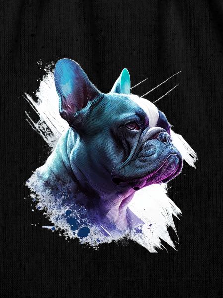 Frenchie fransk bulldog abstrakt maleri farge
