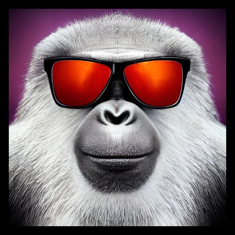 Singe à lunettes de soleil: Primate cool avec des lunettes rouges