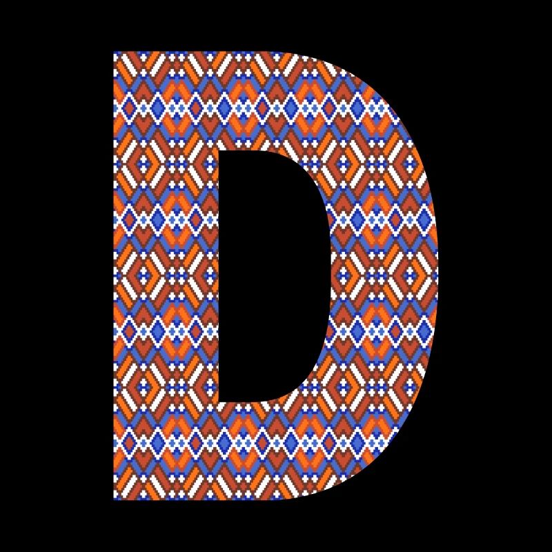 Monogramm Buchstabe D - geometrisches Muster