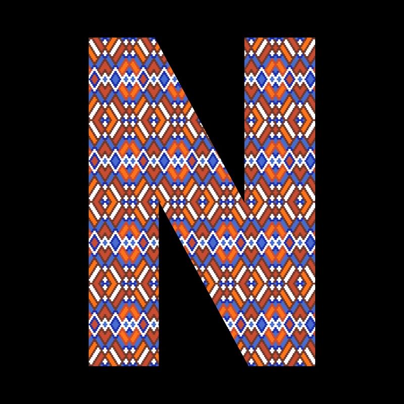 Monogramm Buchstabe N - geometrisches Muster