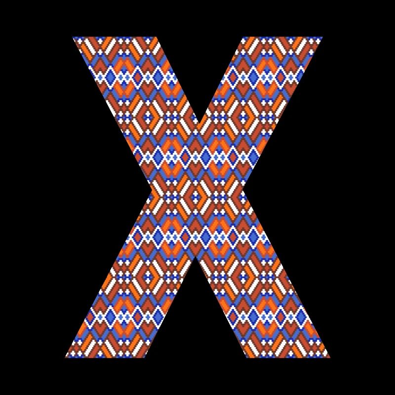 Monogramm Buchstabe X- geometrisches Muster