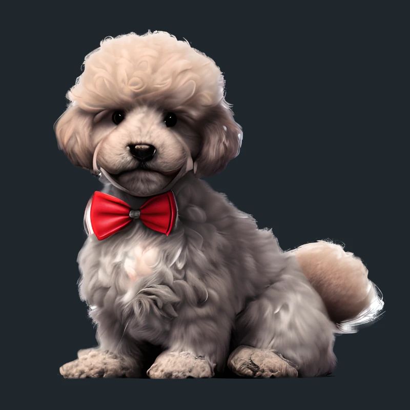 Caniche Chiot Caniche chiot avec nœud papillon Propriétaire du chien