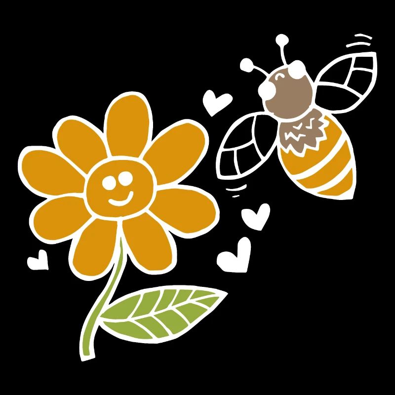 Biene und Blume Liebe (Weiß)