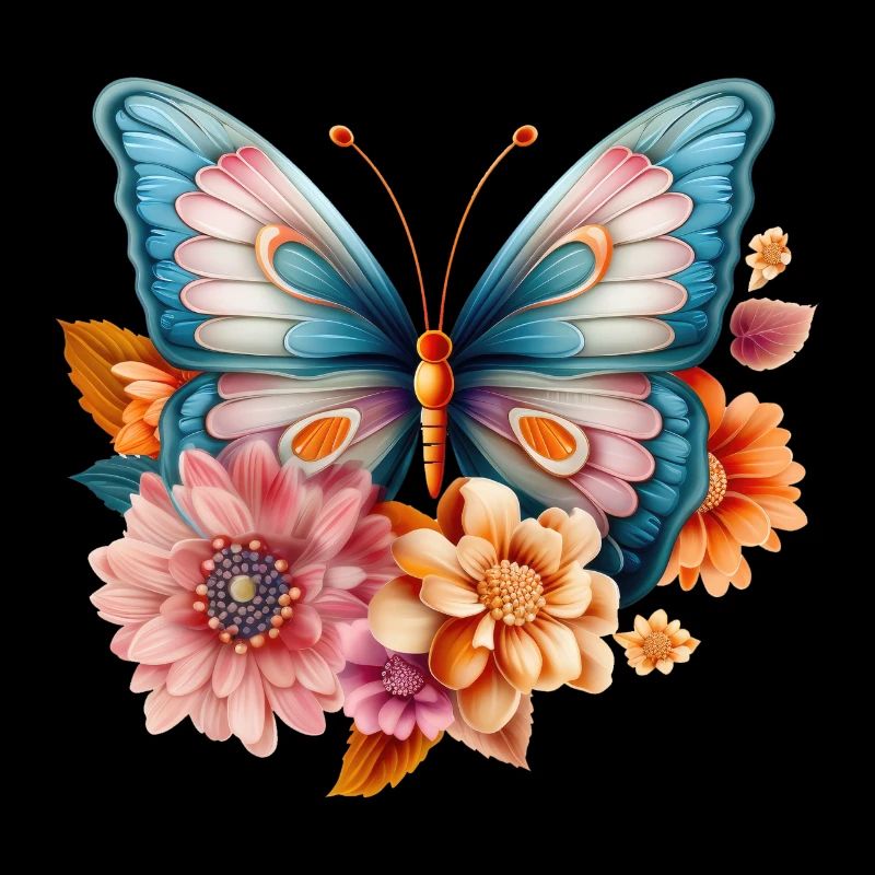 beautiful, imaginatively drawn butterfly