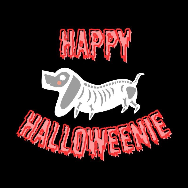 Teckel d’Halloween Happy Halloweenie, blanc