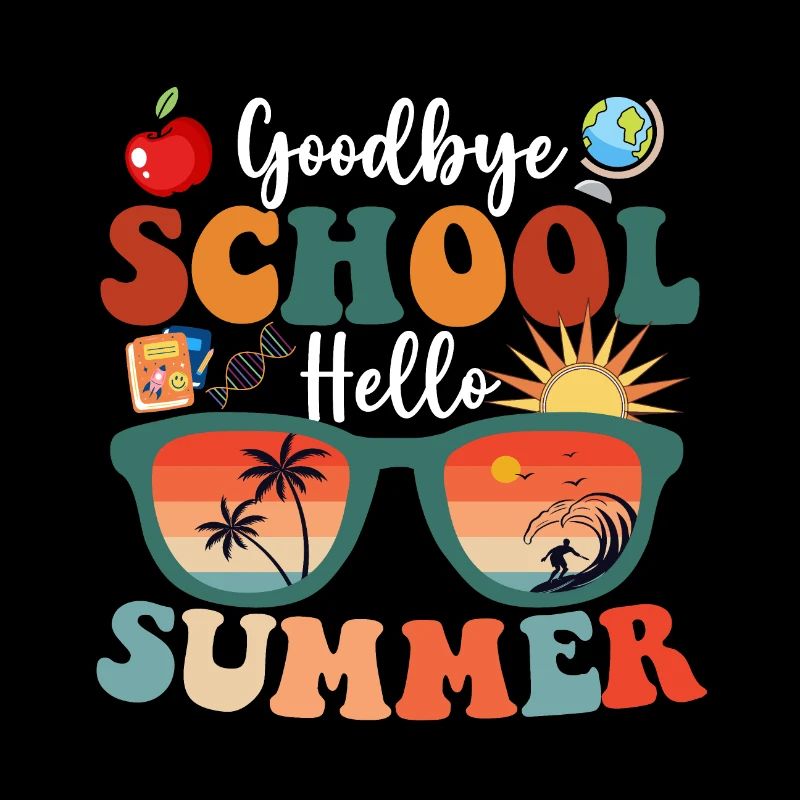 Auf Wiedersehen Schule Hallo Sommer