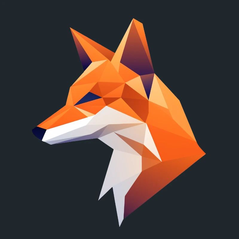 Fox Head Low Poly Logo Design