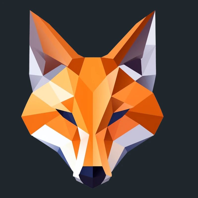 Fox Head Low Poly Logo Design