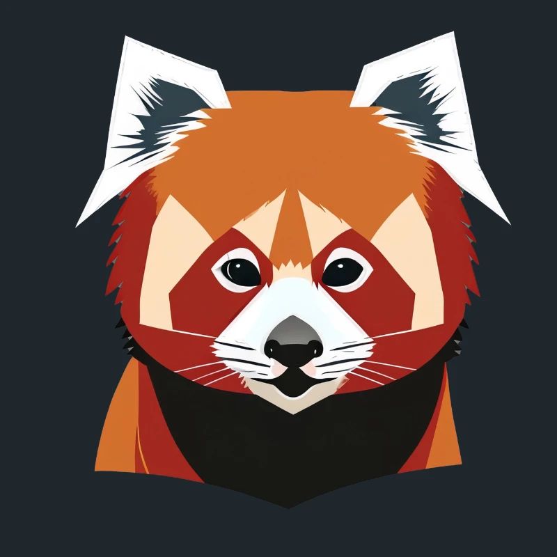 red panda face vector look geometric proud strong
