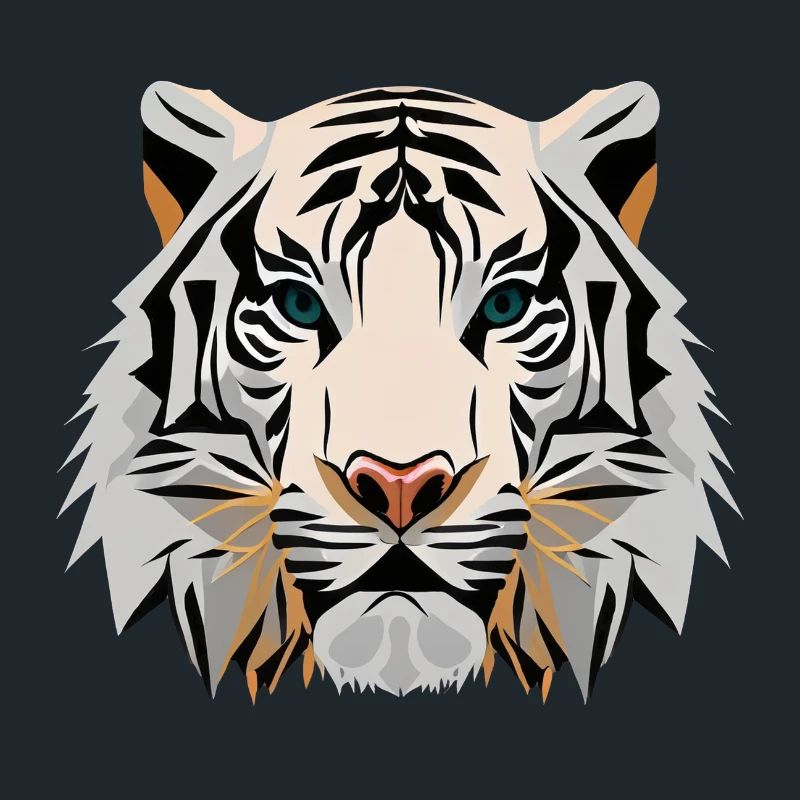 white tiger face vector look geometric proud stron