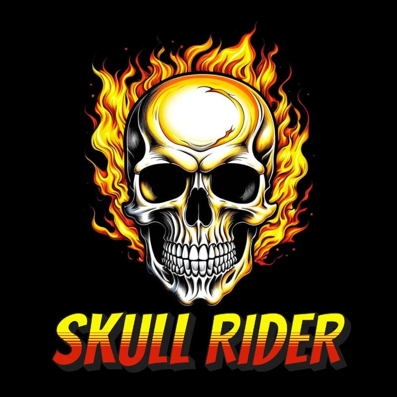 Crâne en feu, le cavalier du crâne arrive