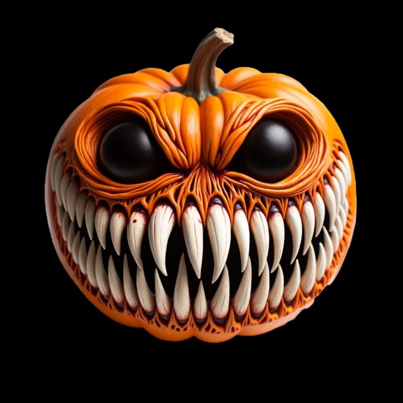 Halloween Pumpkin Turned Into a Monster
