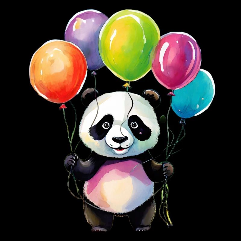 Panda with balloons