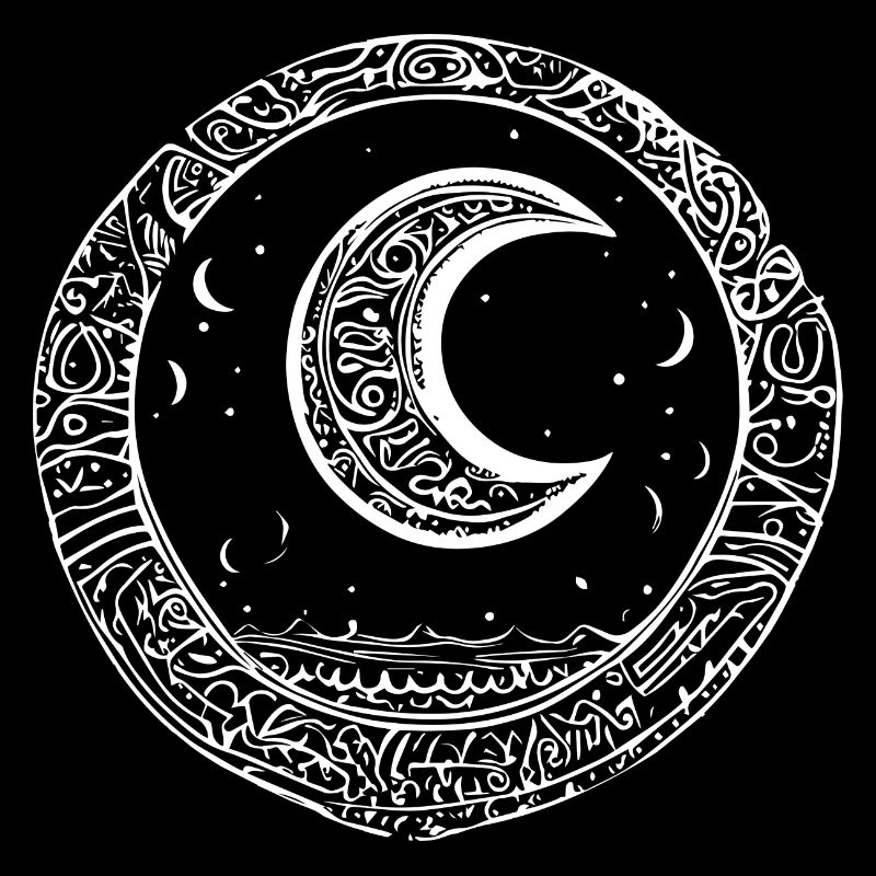 Lune tribale au design rond