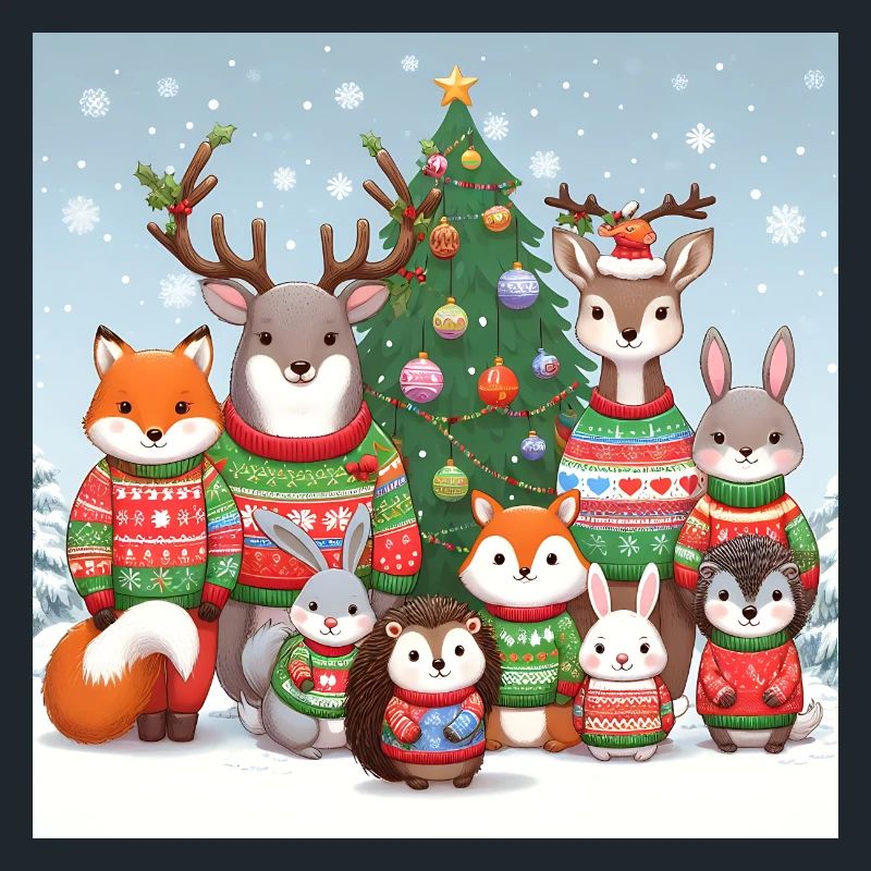 Animaux de pull de Noël moches pour Noël