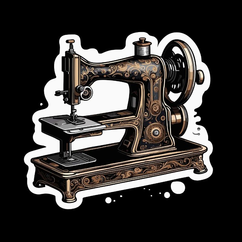 old sewing machine / sewing / antique / yarn / fabric