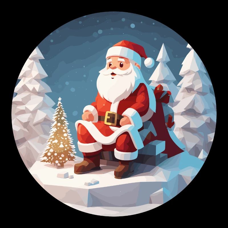 Weihnachtsmann Low Poly Weihnachten