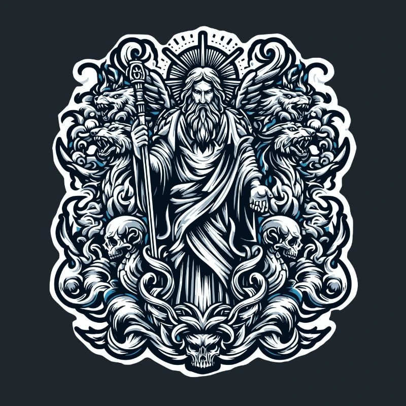 Enigmatic Wizard & Skulls Artwork