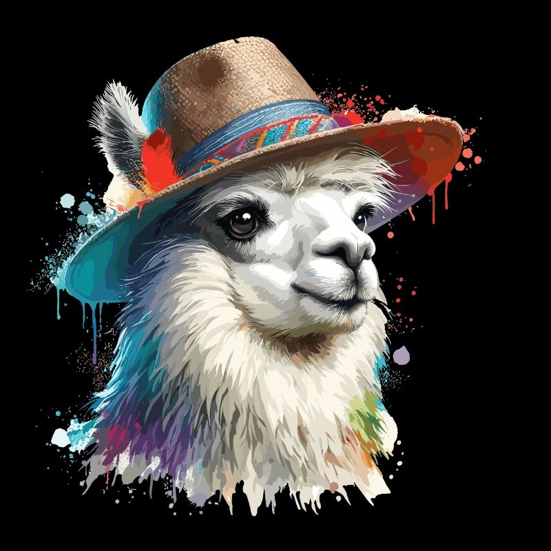 Lama mit Hut