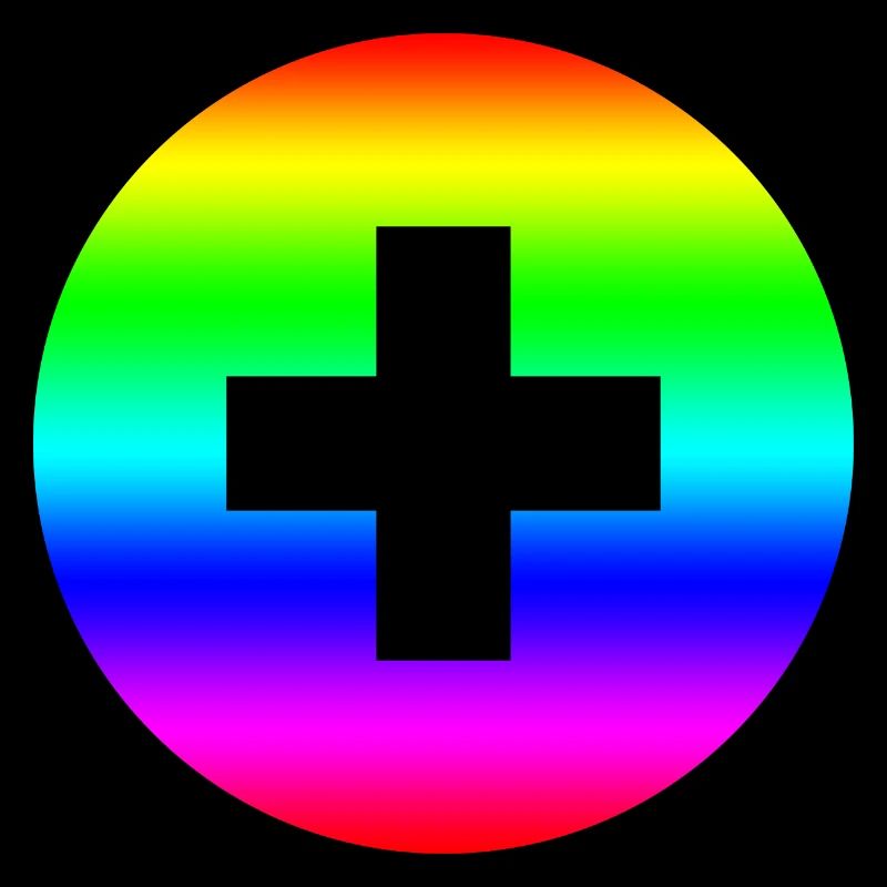 Round rainbow plus cross