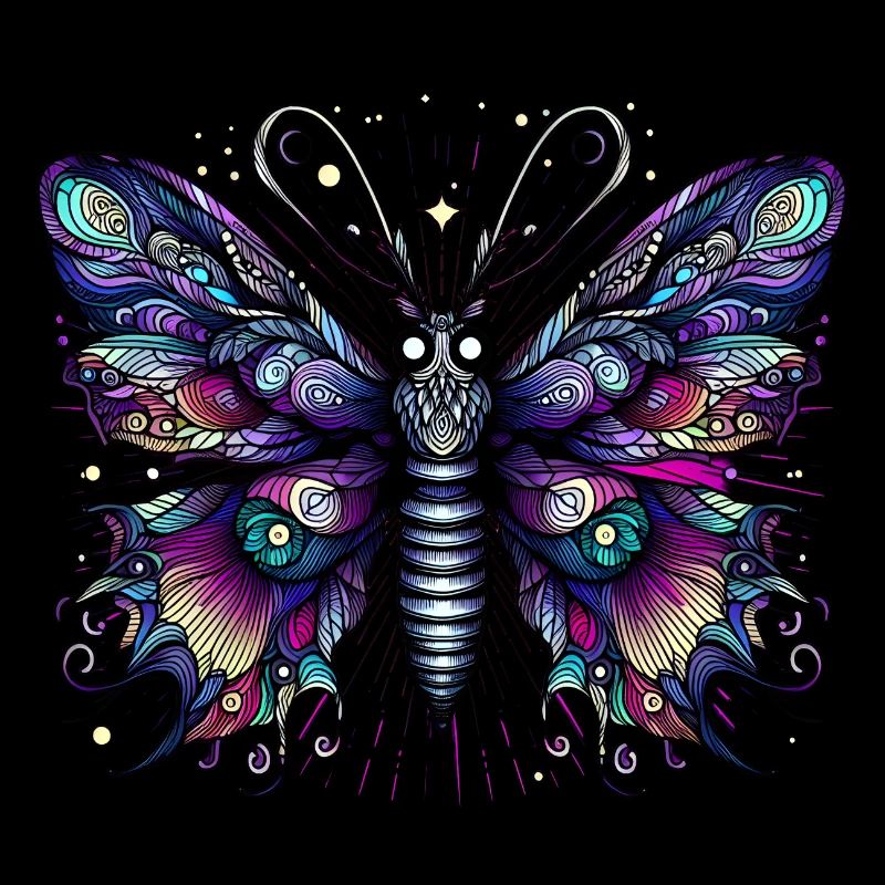 Papillon effrayant avec crâne