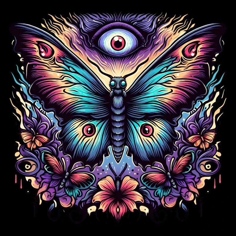 Papillon effrayant avec crâne
