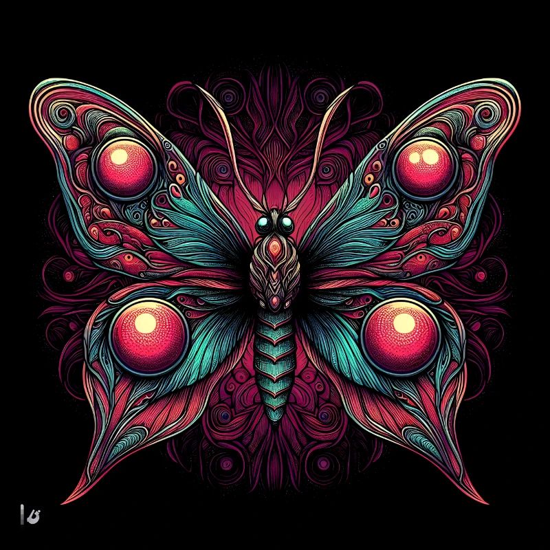 Papillon effrayant avec crâne