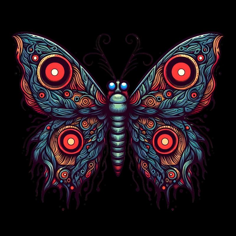 Schauriger Schmetterling mit Totenkopf