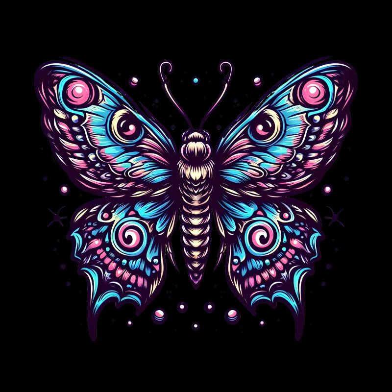Papillon effrayant avec crâne