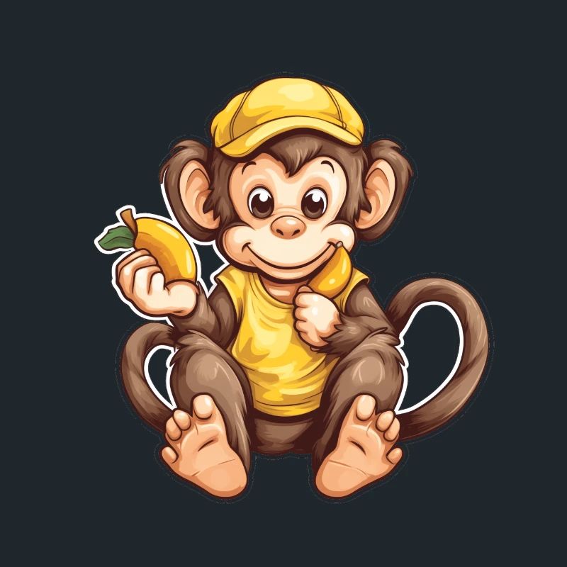 singe mignon banane Singe mignon avec banane