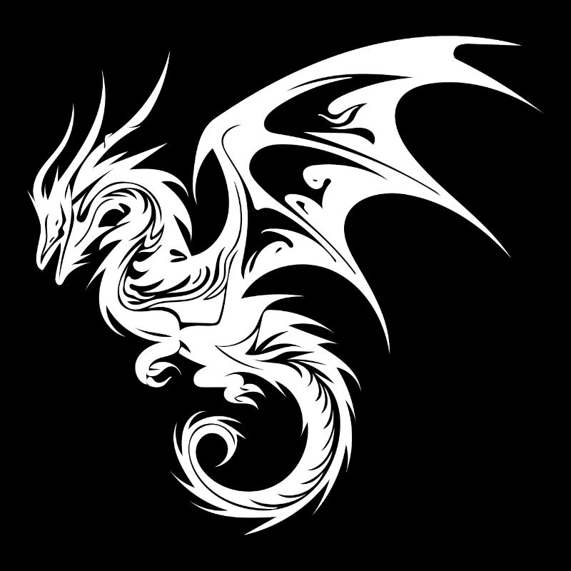Dragon volant chinois dans le style de tatouage