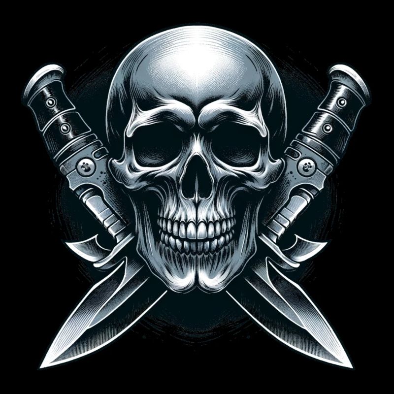 Twin Blades: Skull Between Daggers