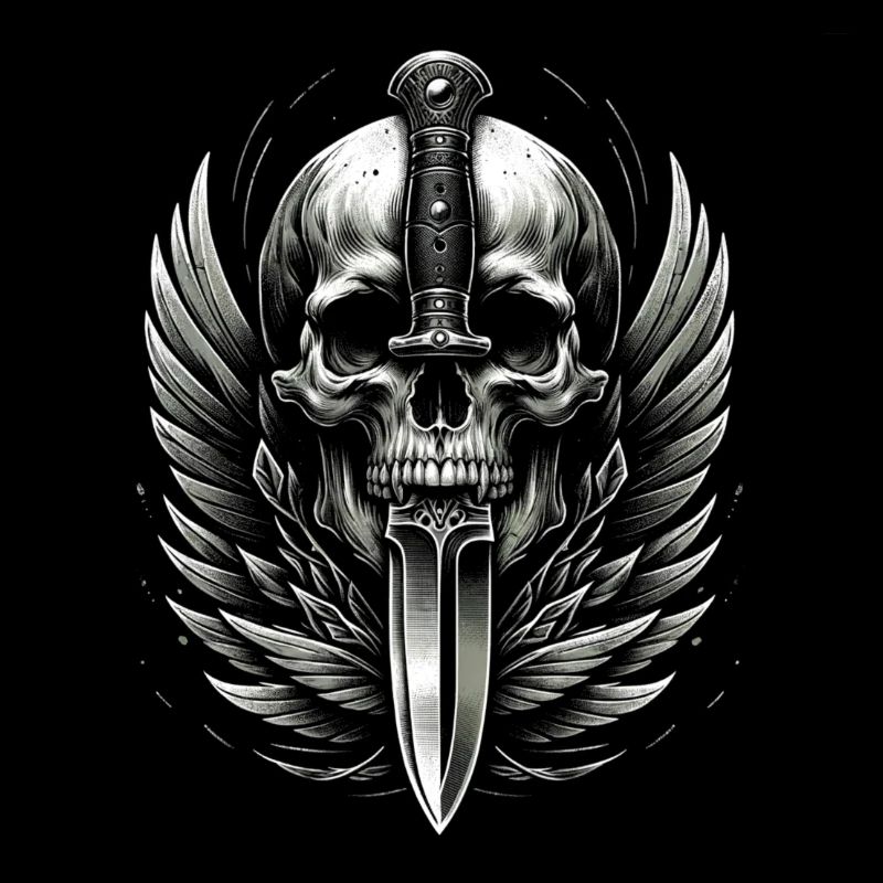 Winged Victory: Skull Crowned with Dagger