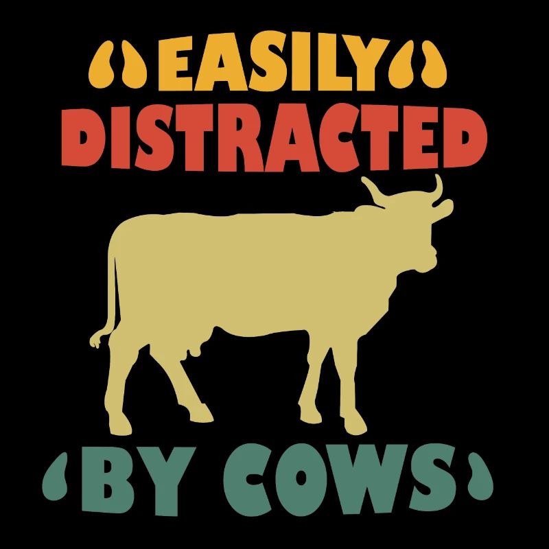 Rétro Vintage Facilement Distrait Par Les Vaches