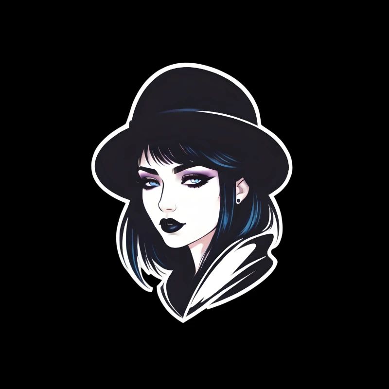 Fille gothique avec chapeau