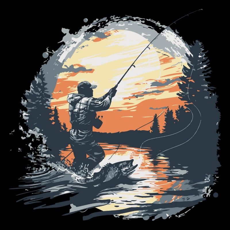 Pêche Pêche Excursion Poisson Lac Canne à pêche pêcheur