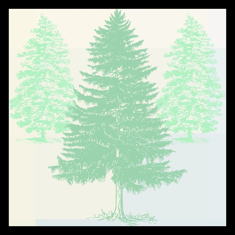 Pastel-colored pines.