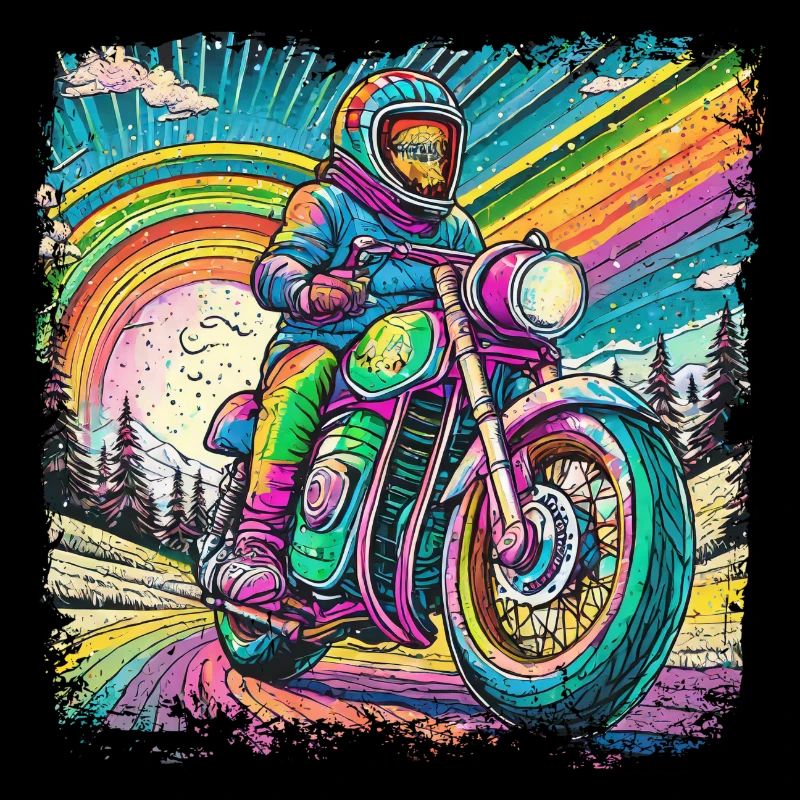 Berge im psychedelischem Biker-Rausch