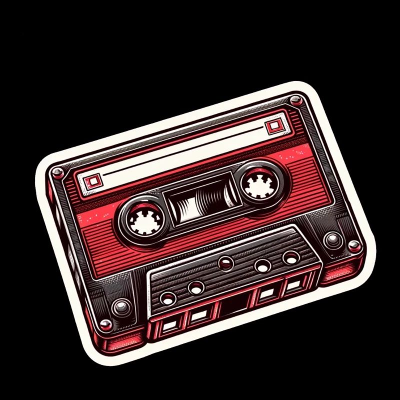 Red cassette tape