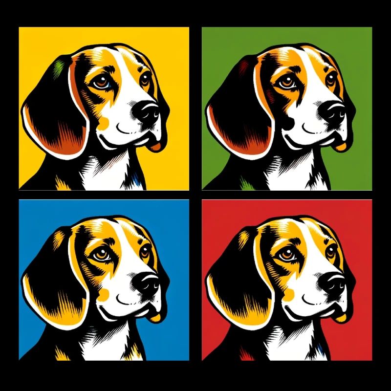 Portrait de chien Pop Beagle - Portrait d’animal de compagnie