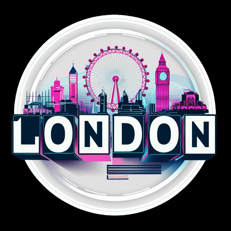 London - Synthwave Colourful Tee Design Typography