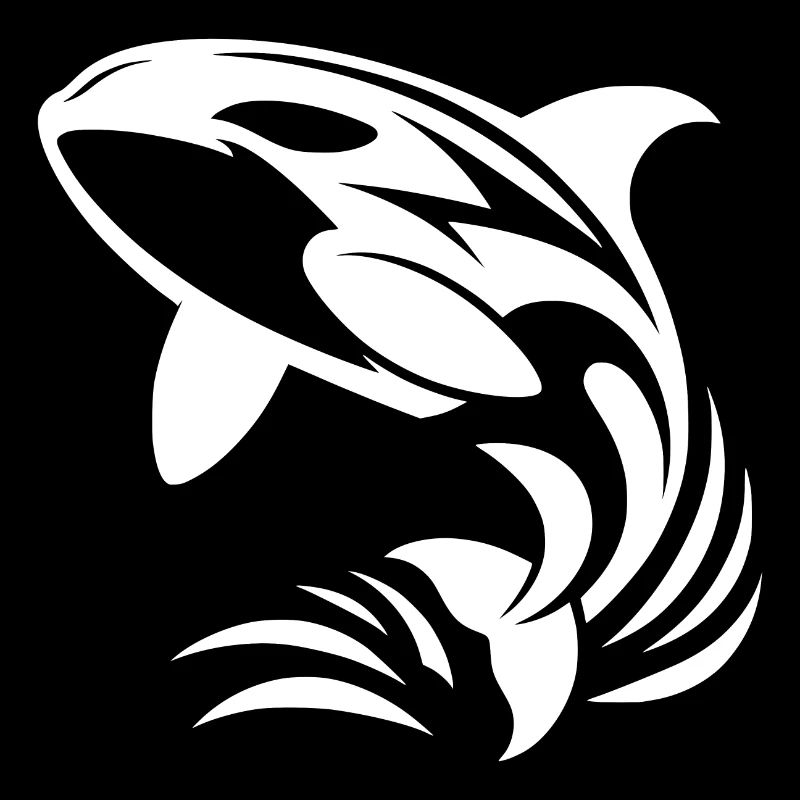 Elegan Orca saute dans le style de l’eau de tatouage