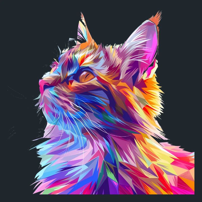 Polygon Cat Comic Style