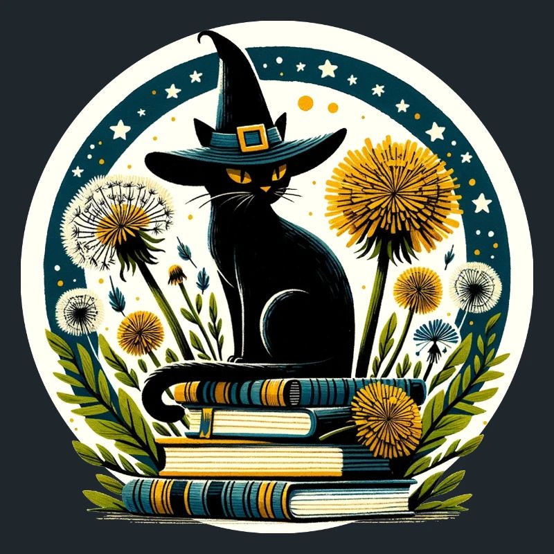 Sorcière chat livresque