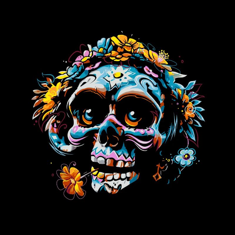 Totenkopf Blumen Calavera
