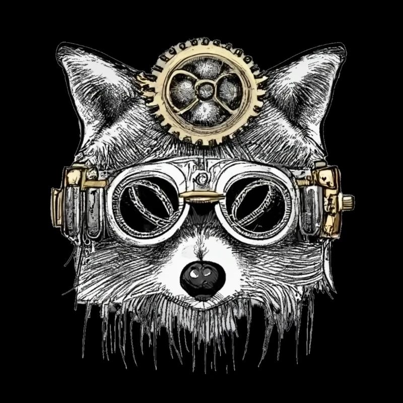 Raton laveur steampunk