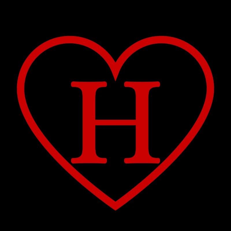 Buchstabe h rotes Herz