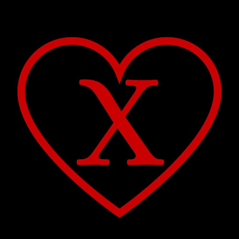 Buchstabe x Rotes Herz