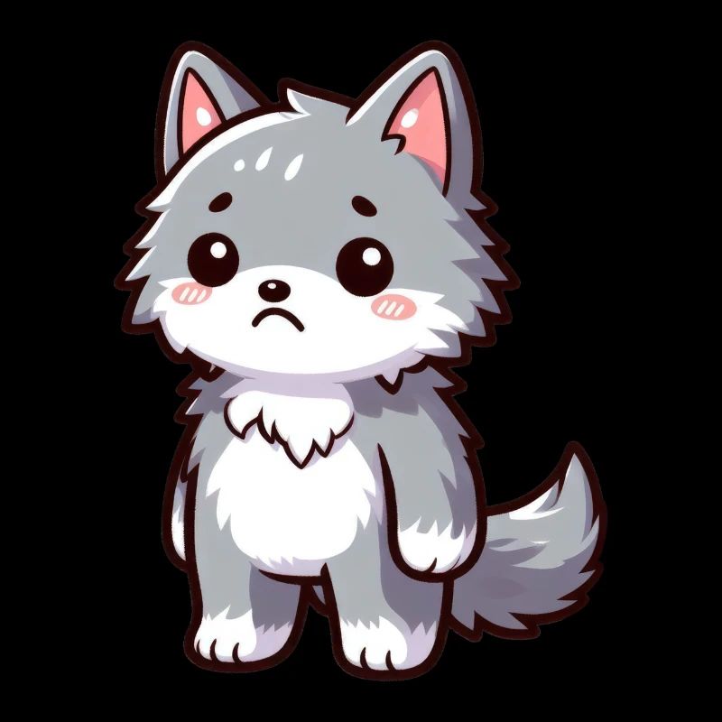 Triste petit loup mignon